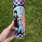 20 oz Holographic Wednesday Addams Stained Glass Web Sublimation Tumbler