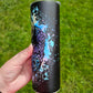 20 oz Skinny Jack and Sally Rainbow Pumpkin Heads Sublimation Tumbler Glow-in-the-Dark Blue - Imperfect