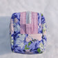 Pastel Purple Floral Light Pink Accented Quilted Pattern Mini Zipper Box Pouch