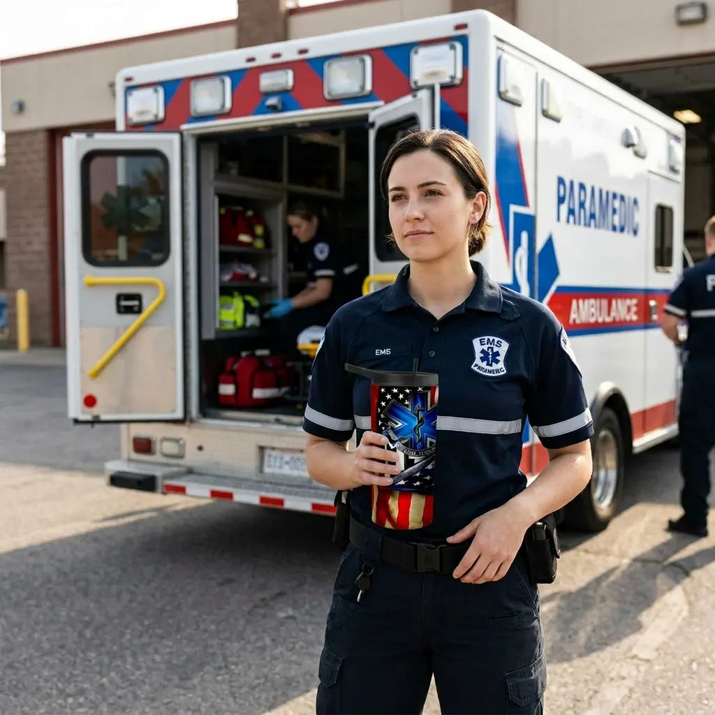 EMS Star of Life American Flag Sublimation Tumbler
