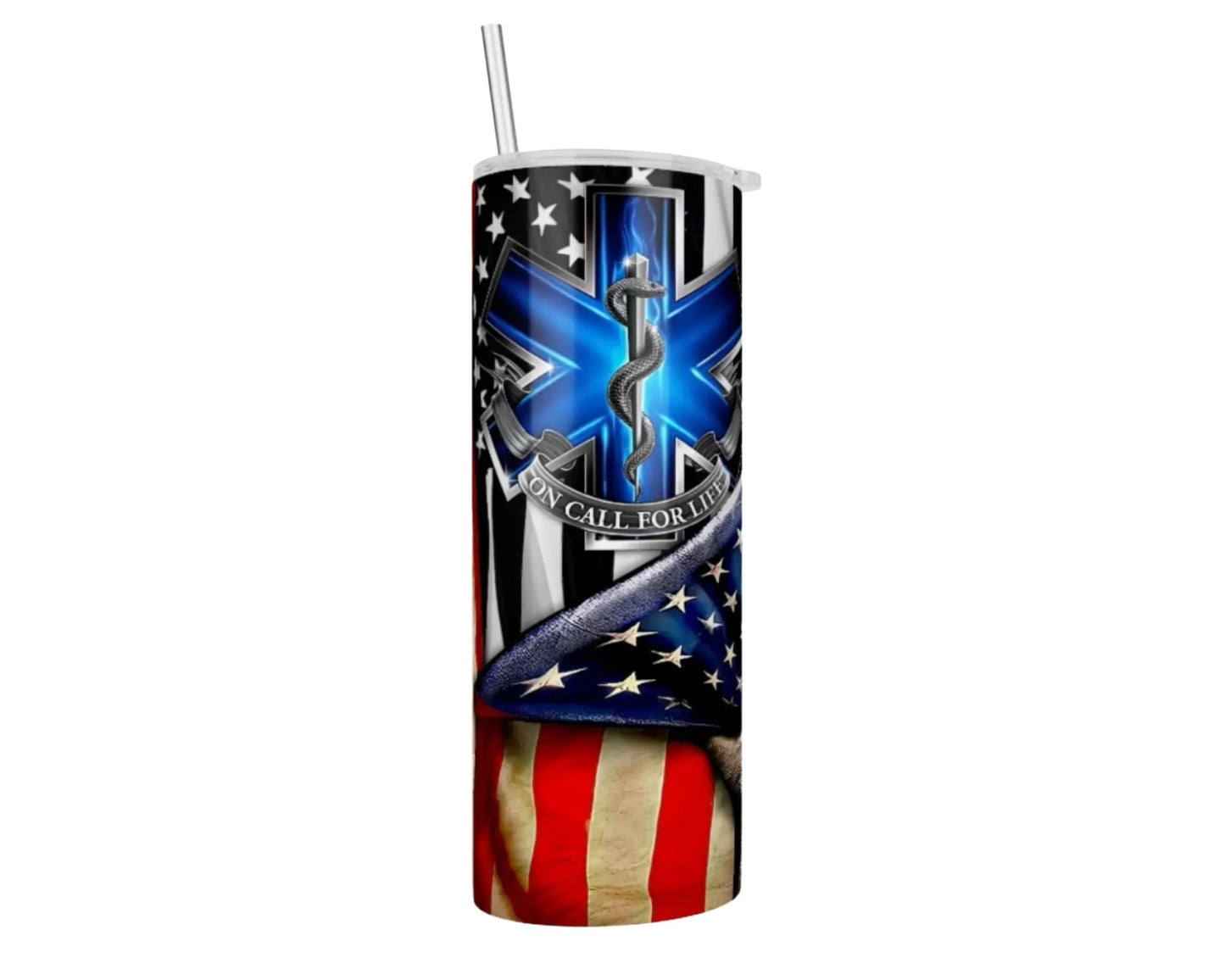EMS Star of Life American Flag Sublimation Tumbler