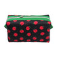 Apple Print Green Accented Quilted Pattern Mini Zipper Box Pouch