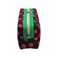 Apple Print Green Accented Quilted Pattern Mini Zipper Box Pouch
