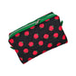 Apple Print Green Accented Quilted Pattern Mini Zipper Box Pouch