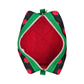 Apple Print Green Accented Quilted Pattern Mini Zipper Box Pouch