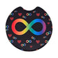 Autism Acceptance Infinity Hearts 2 Pack Neoprene Car Coasters