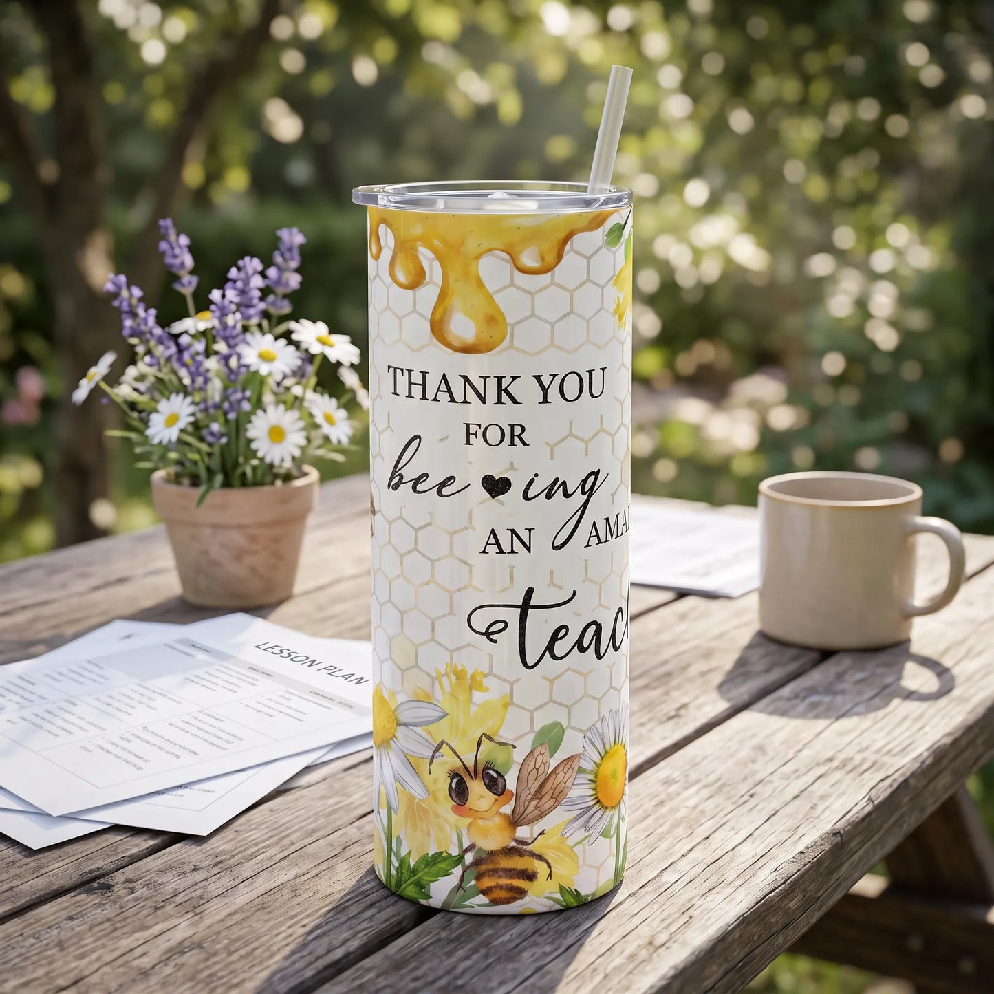 Thank You for Bee-ing an Amazing Teacher Holographic 20oz Tumbler