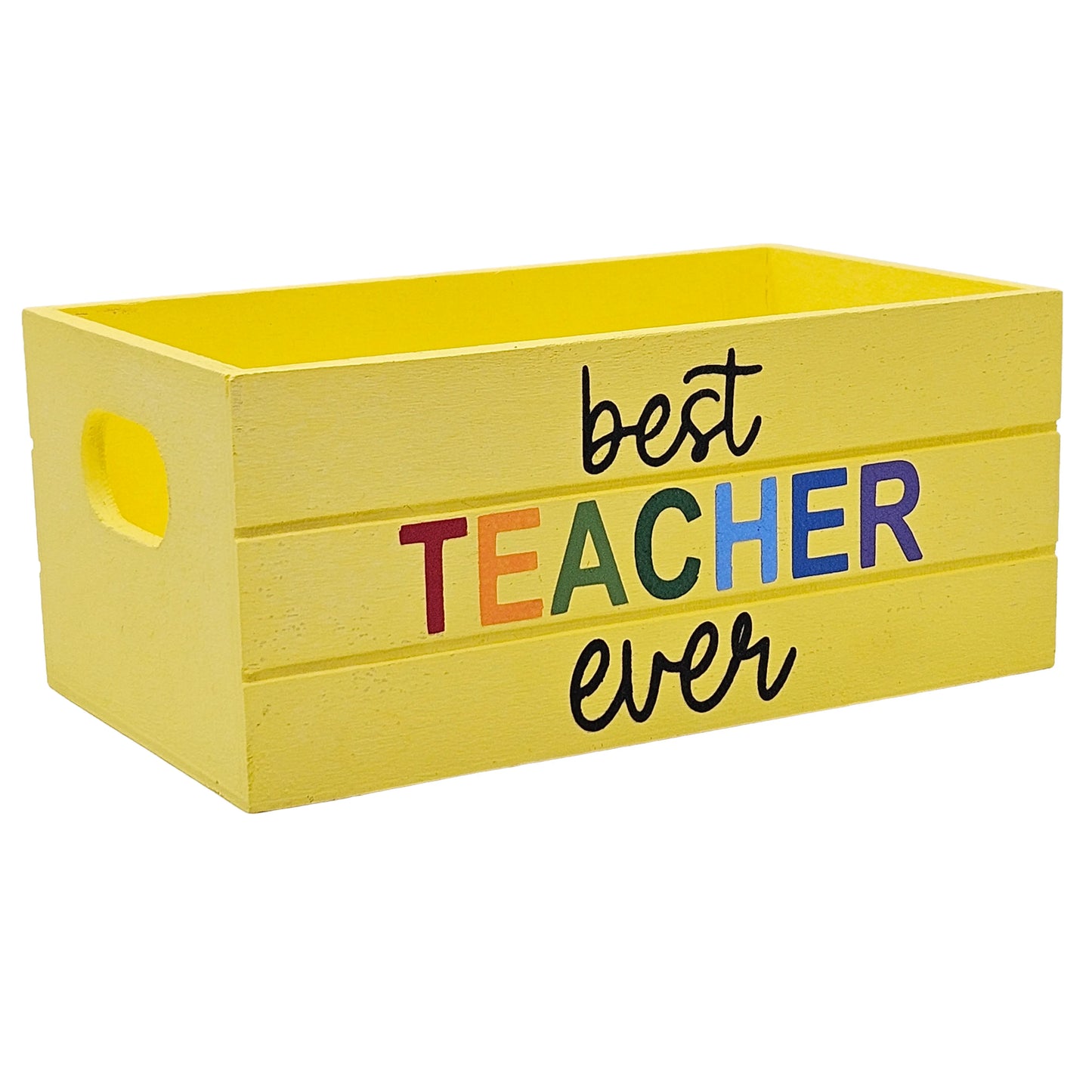 Best Teacher Ever Holiday Wood Mini Crate