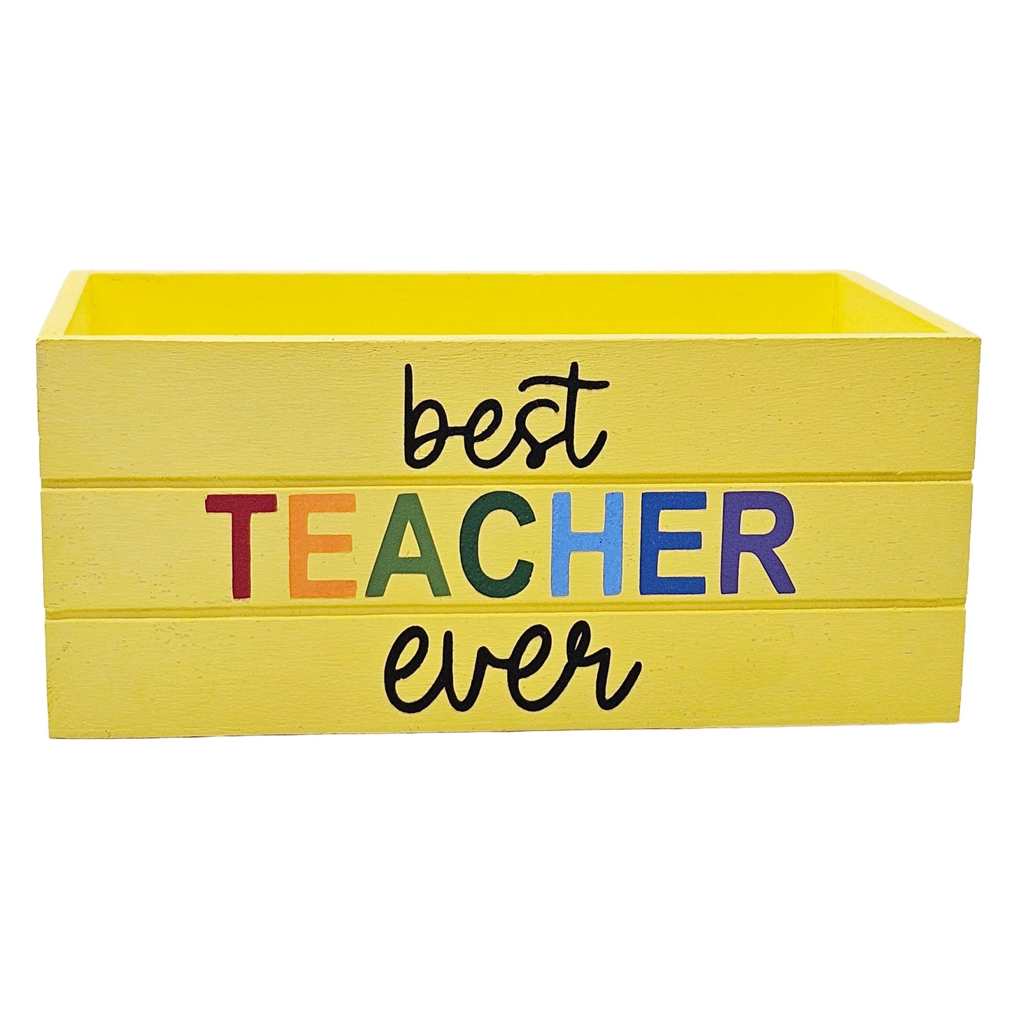 Best Teacher Ever Holiday Wood Mini Crate
