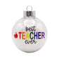 Best Teacher Ever Rainbow Glitter Christmas Ornament