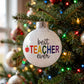 Best Teacher Ever Rainbow Glitter Christmas Ornament