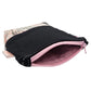 Black and Pink Floral Pattern Handmade Mini D-Ring Zipper Pouch