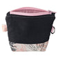 Black and Pink Floral Pattern Handmade Mini D-Ring Zipper Pouch