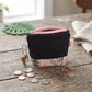 Black & Pink Tropical Palm Zipper Coin Pouch