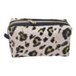 Light Pink Gold Leopard Pattern Black Accented Quilted Pattern Mini Zipper Box Pouch