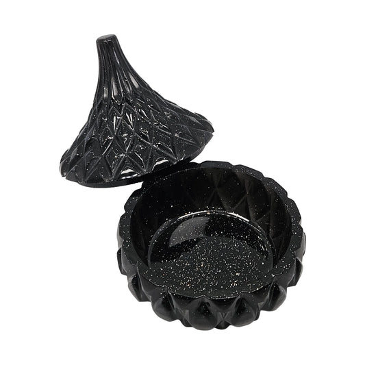 Black Galaxy Faceted Teardrop Resin Jewelry Jar