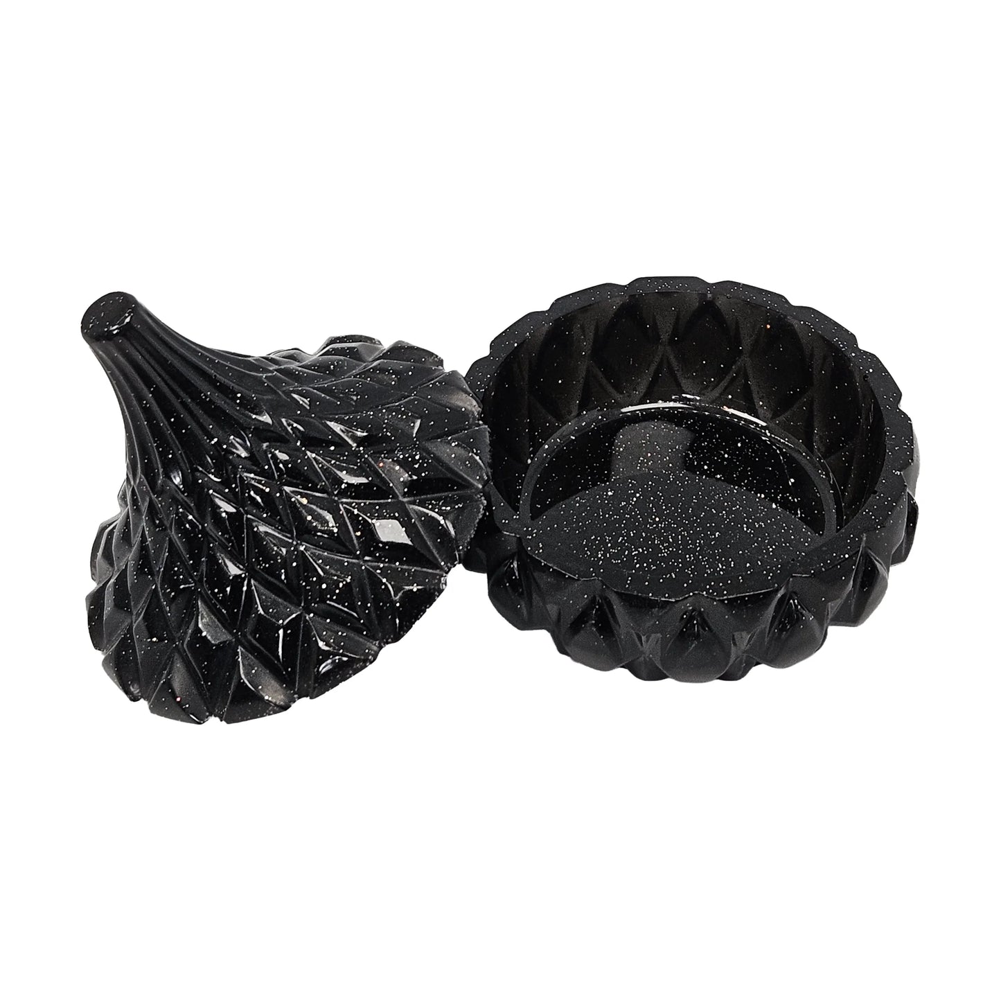 Black Galaxy Faceted Teardrop Resin Jewelry Jar