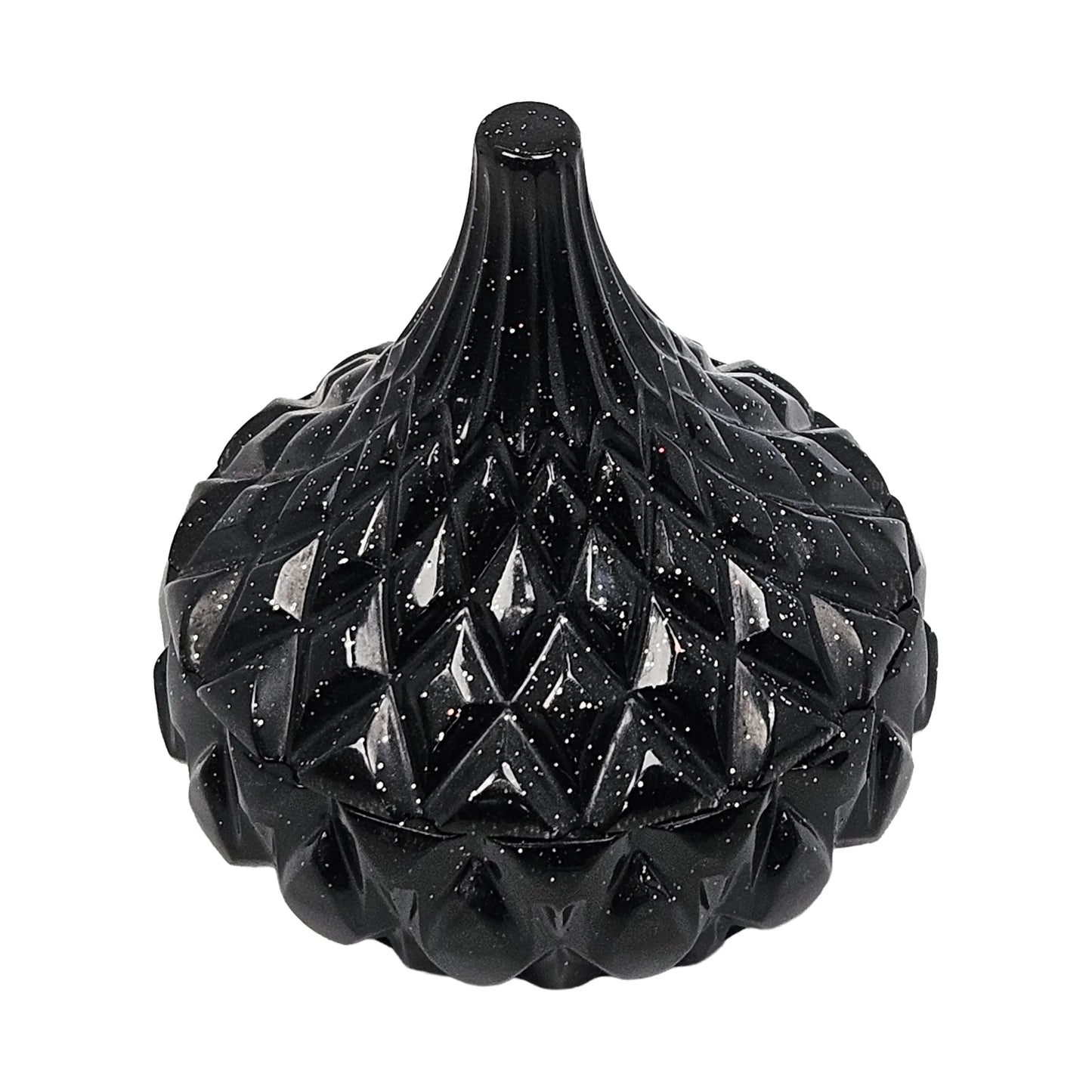 Black Galaxy Faceted Teardrop Resin Jewelry Jar