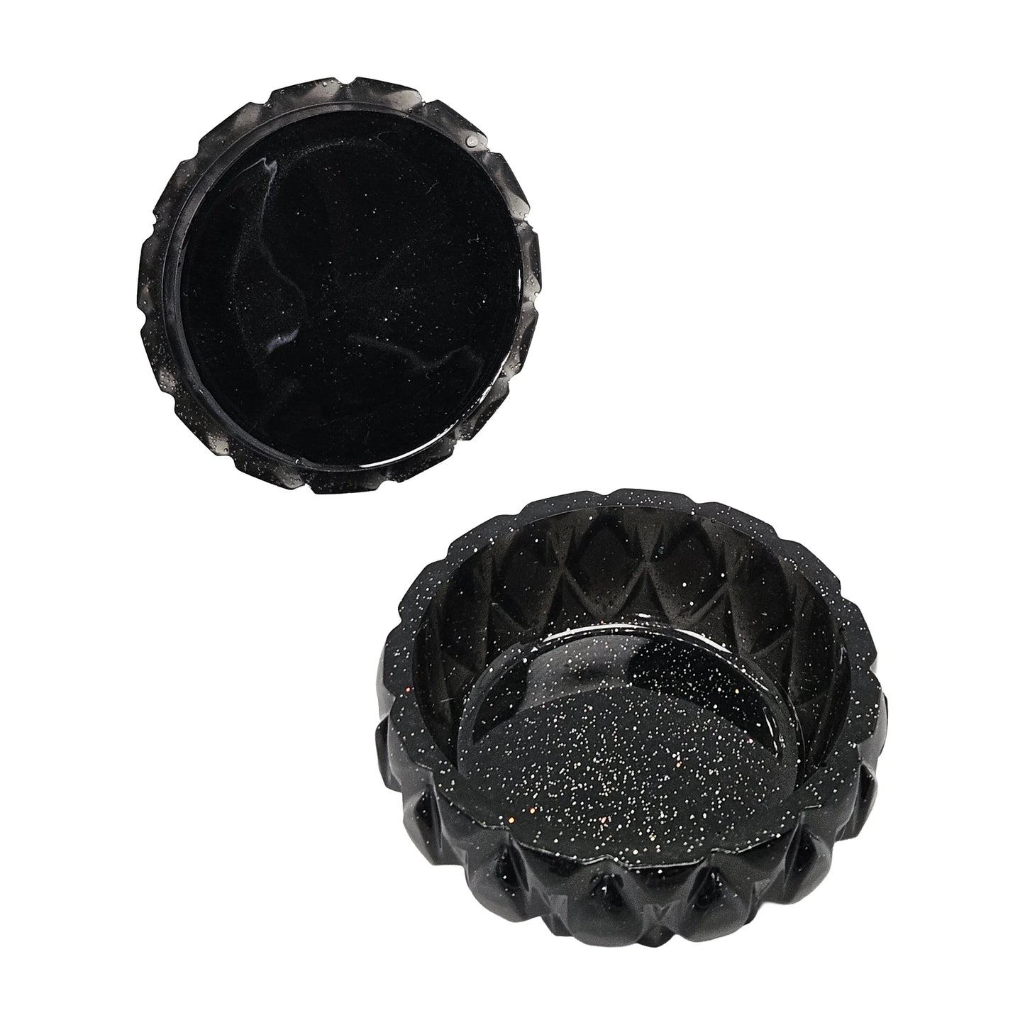 Black Galaxy Faceted Teardrop Resin Jewelry Jar