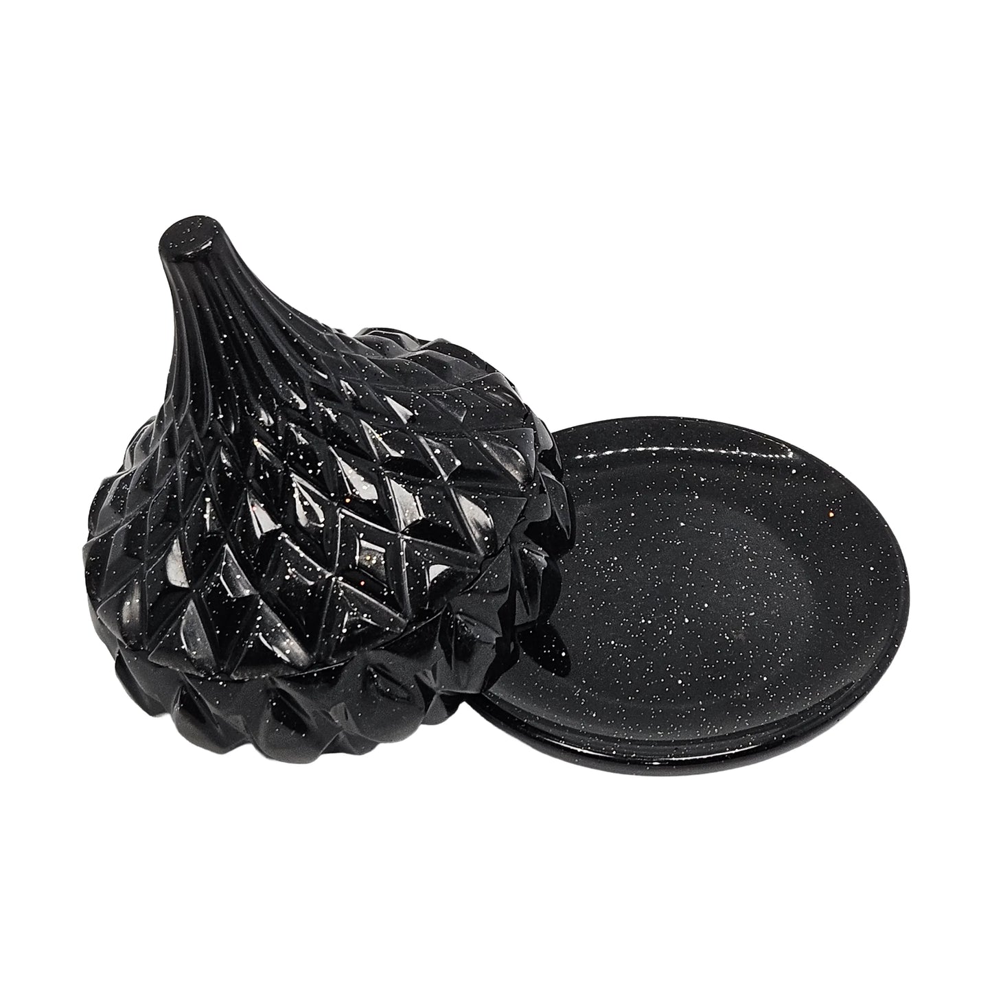 Black Galaxy Faceted Teardrop Resin Jewelry Jar