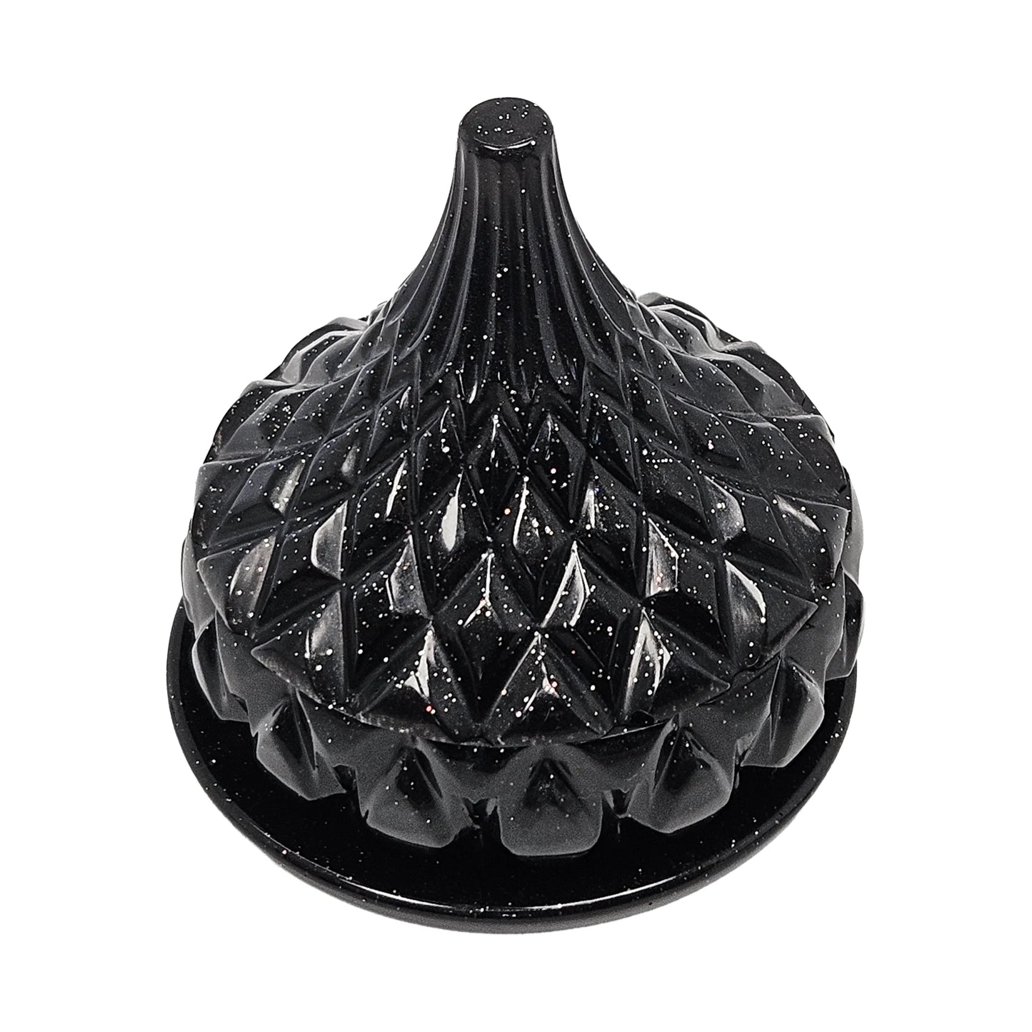 Black Galaxy Faceted Teardrop Resin Jewelry Jar