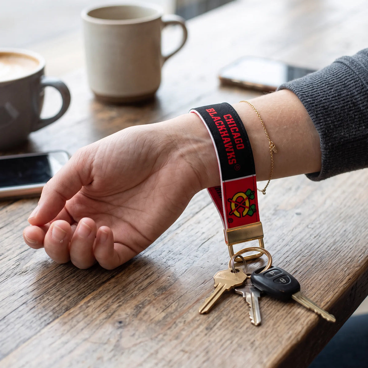 Chicago Blackhawks Keychain Wristlet