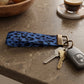 Blue Leopard Print Keychain Wristlet