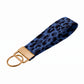 Blue Leopard Print Keychain Wristlet