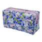 Pastel Purple Floral Light Pink Accented Quilted Pattern Mini Zipper Box Pouch