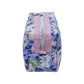 Pastel Purple Floral Light Pink Accented Quilted Pattern Mini Zipper Box Pouch