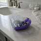 Silver and Purple Dual-Glitter Resin Mini Heart Tray