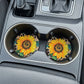 Sunflower Leopard Print 2 Pack Neoprene Car Coaster Set
