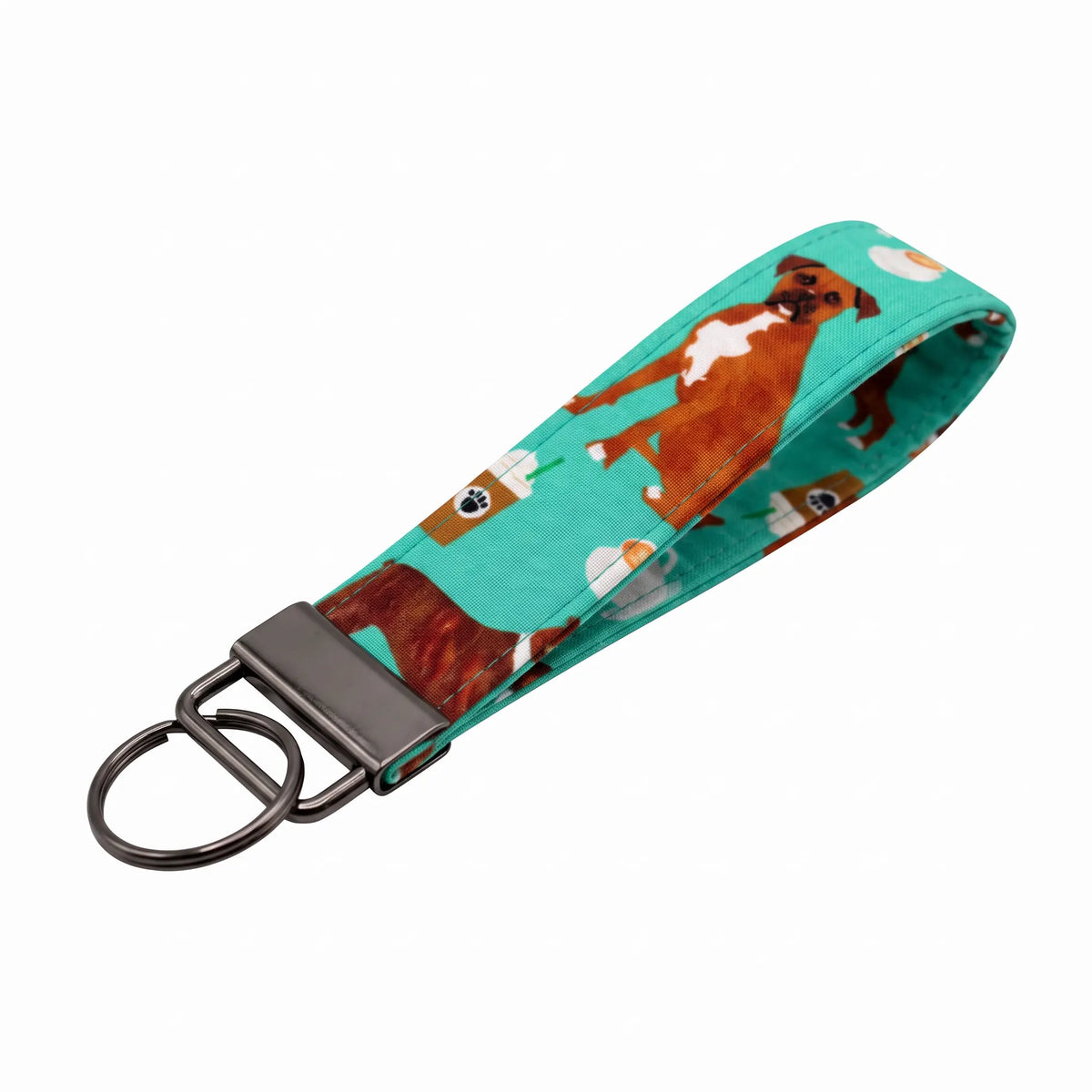 Boxer Dog Coffee Keychain Wristlet