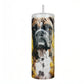 Holographic Boxer Dog Floral 20oz Skinny Tumbler