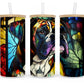 25 oz Stained Glass Image Boxer Dog Glass Sublimation Tumbler