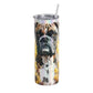 Holographic Boxer Dog Floral 20oz Skinny Tumbler