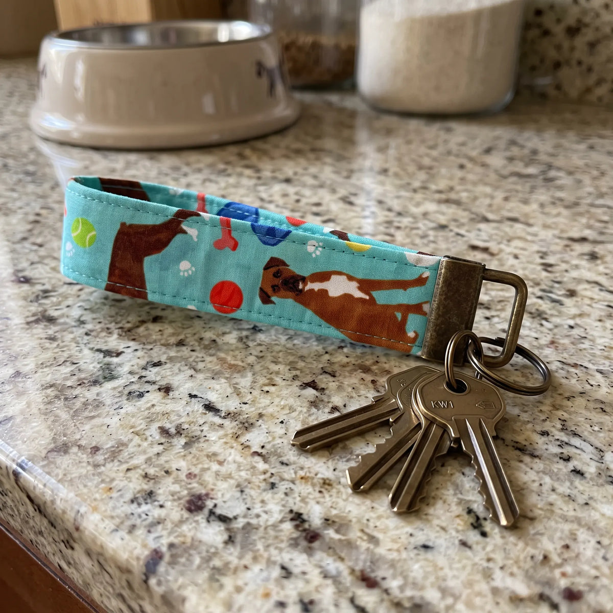 Boxer Dog Chew Toys Keychain Wristlet