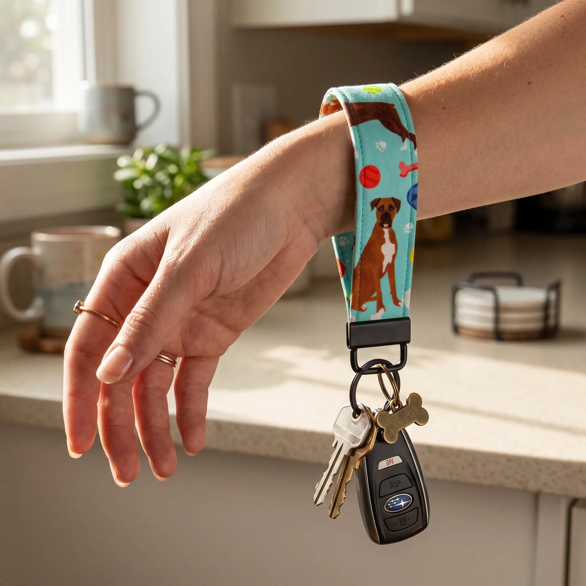 Boxer Dog Chew Toys Keychain Wristlet