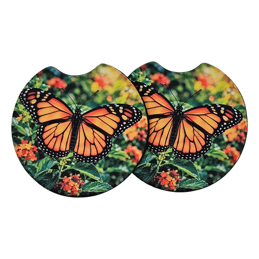 Monarch Butterfly 2-Pack Neoprene Car Coaster Set