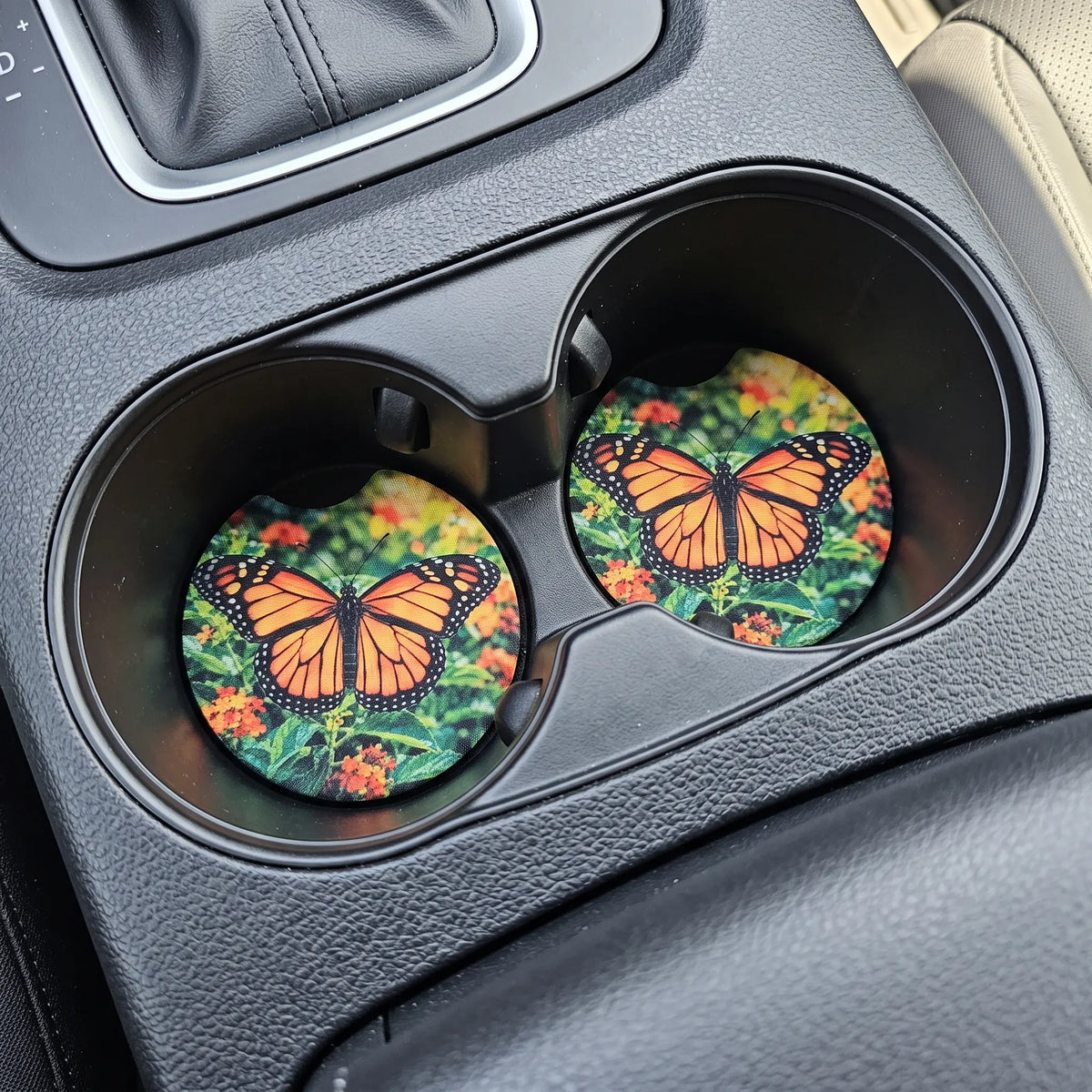 Monarch Butterfly 2-Pack Neoprene Car Coaster Set