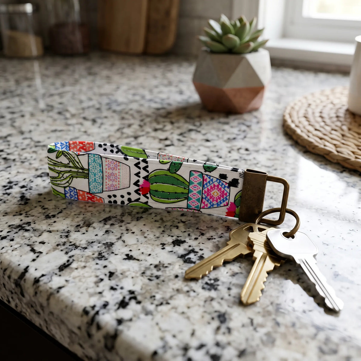 Desert Cactus Keychain Wristlet