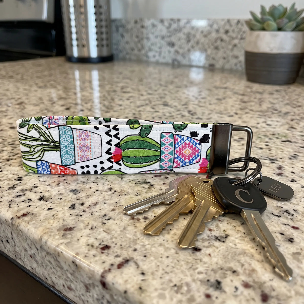Desert Cactus Keychain Wristlet