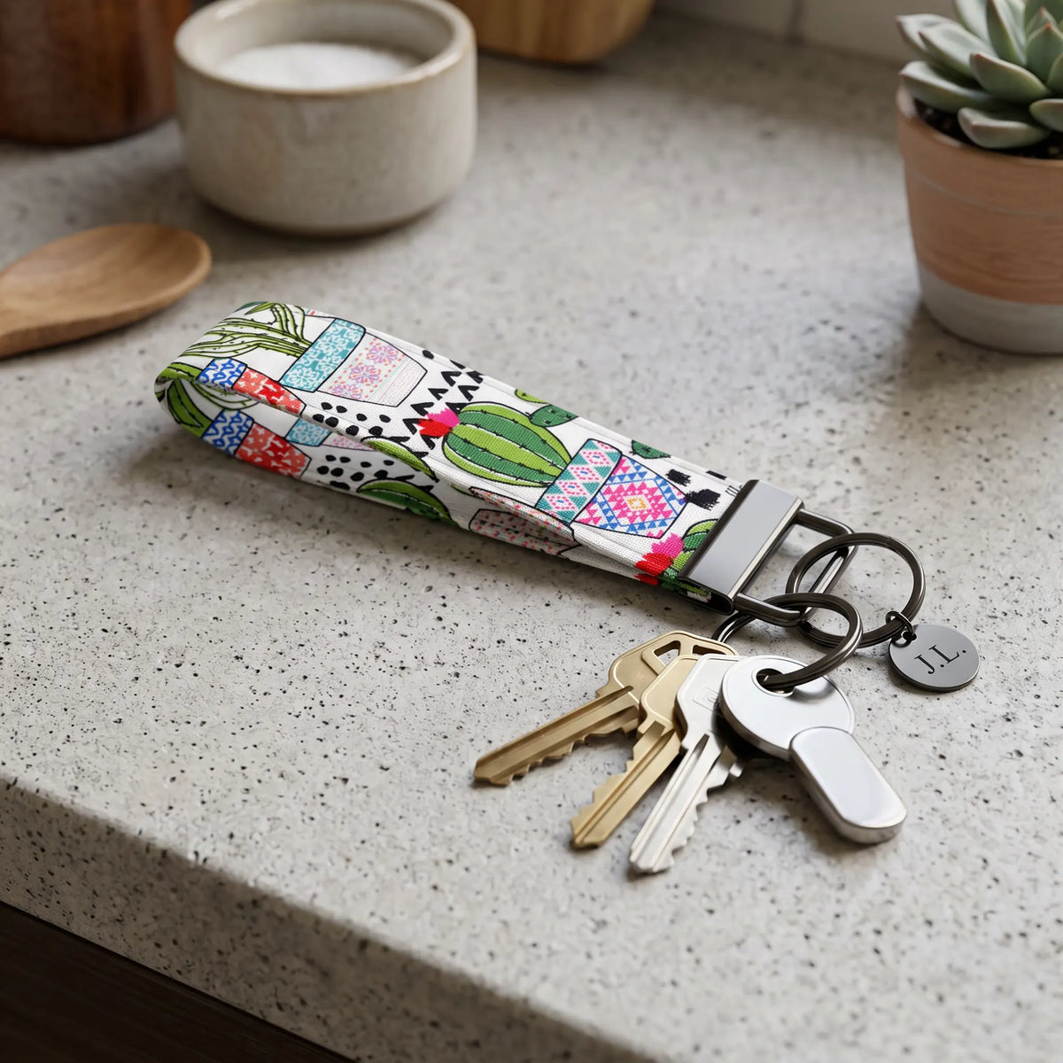 Desert Cactus Keychain Wristlet