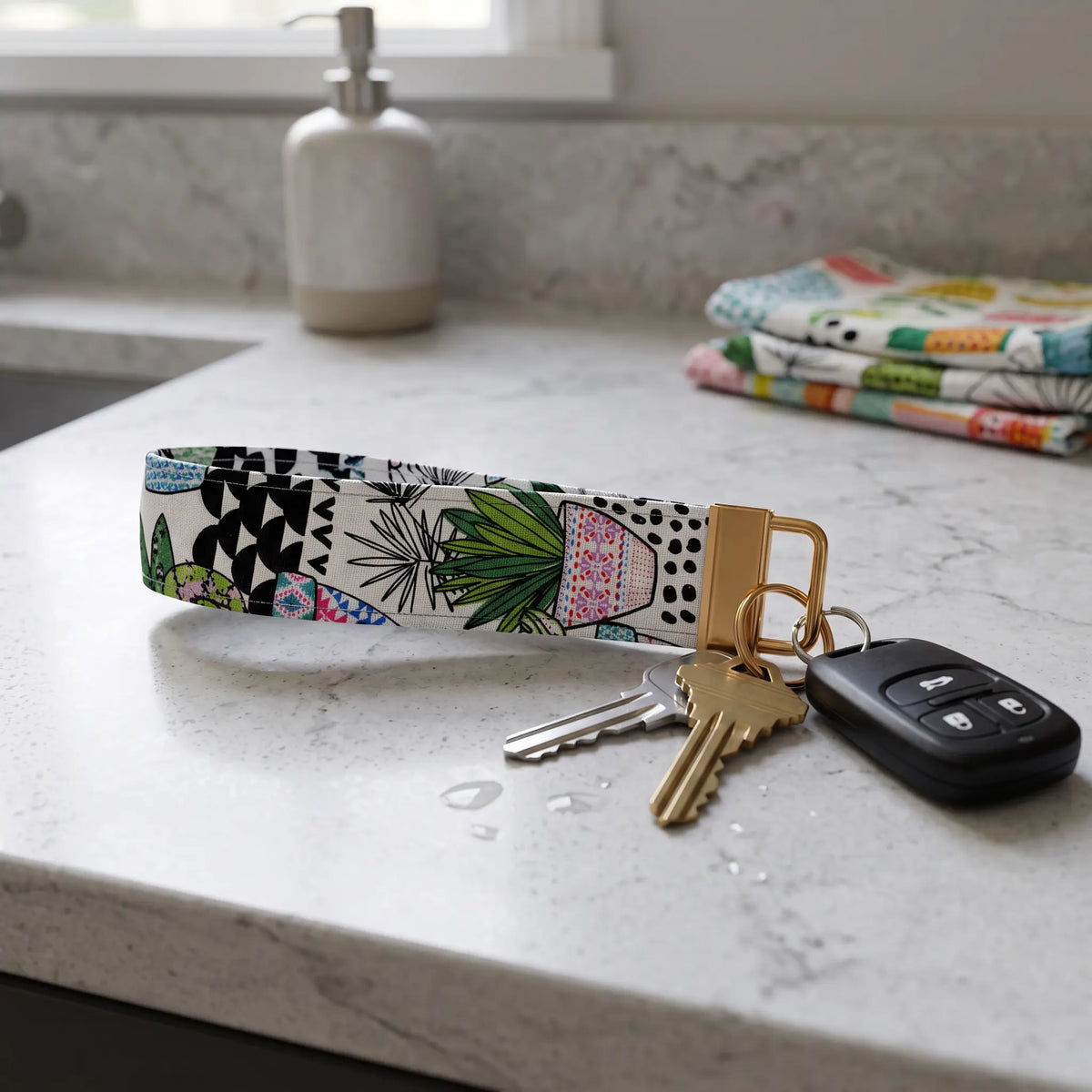 Desert Cactus Keychain Wristlet