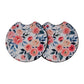 Pink Carnation Floral 2 Pack Neoprene Car Coaster Set