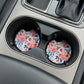 Pink Carnation Floral 2 Pack Neoprene Car Coaster Set