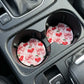 Cherry Pink Ribbon 2 Pack Neoprene Car Coaster Set