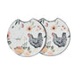 Chicken Poultry 2 Pack Neoprene Car Coaster Set