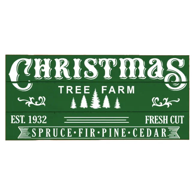 Christmas Tree Farm Green Design Holiday Wood Mini Crate