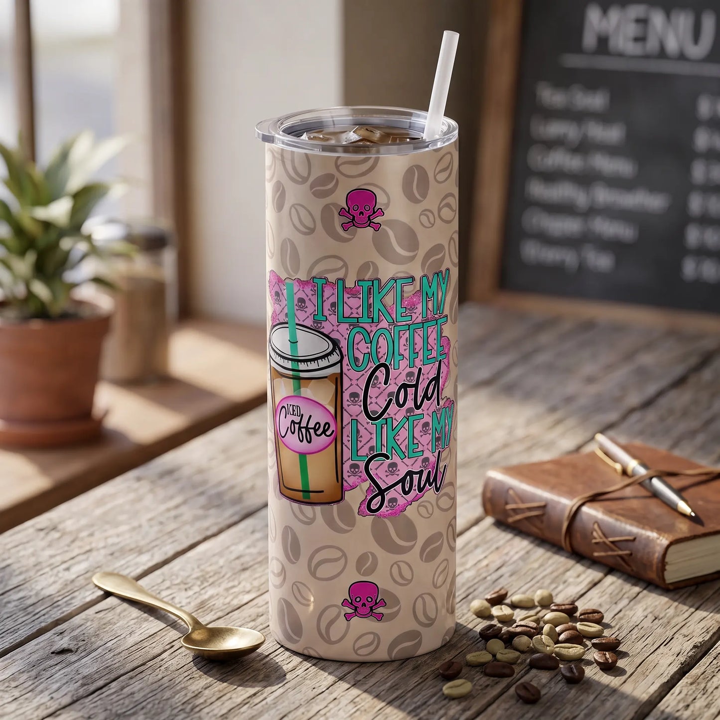 Cold Like My Soul 20oz Iced Coffee Skinny Tumbler